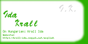 ida krall business card